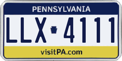 PA license plate LLX4111