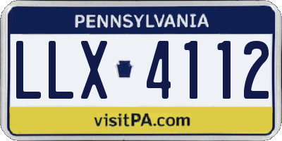 PA license plate LLX4112