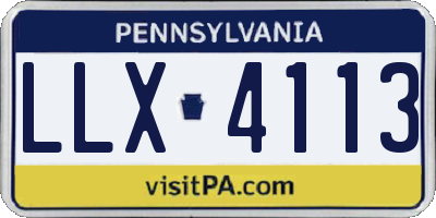 PA license plate LLX4113