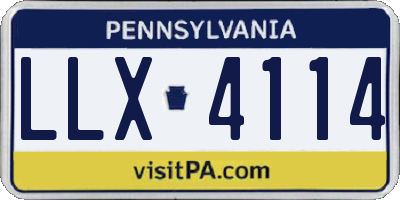 PA license plate LLX4114