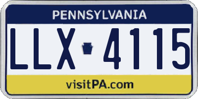 PA license plate LLX4115