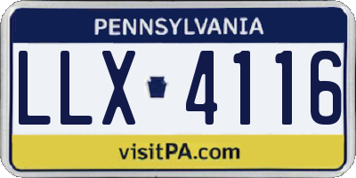 PA license plate LLX4116