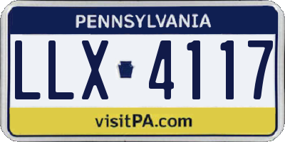 PA license plate LLX4117