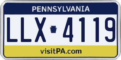PA license plate LLX4119