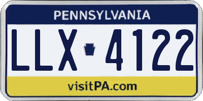 PA license plate LLX4122