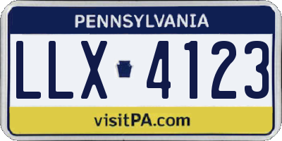 PA license plate LLX4123