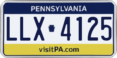 PA license plate LLX4125
