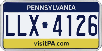 PA license plate LLX4126