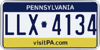 PA license plate LLX4134