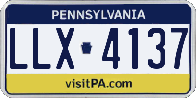 PA license plate LLX4137