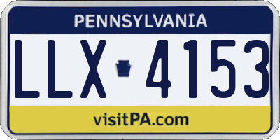 PA license plate LLX4153
