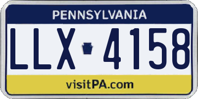 PA license plate LLX4158