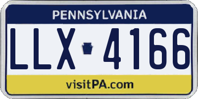 PA license plate LLX4166