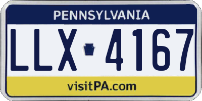 PA license plate LLX4167