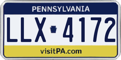 PA license plate LLX4172