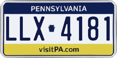 PA license plate LLX4181