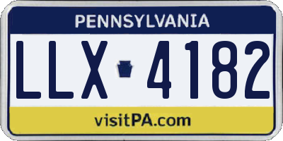 PA license plate LLX4182