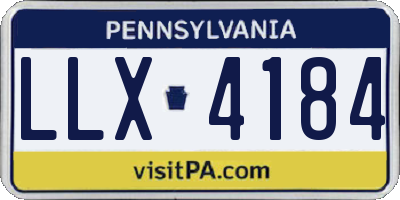 PA license plate LLX4184