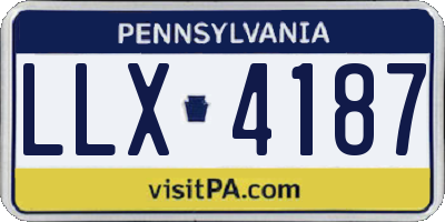 PA license plate LLX4187
