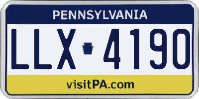 PA license plate LLX4190