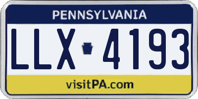 PA license plate LLX4193