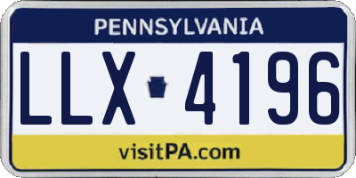 PA license plate LLX4196