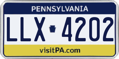 PA license plate LLX4202