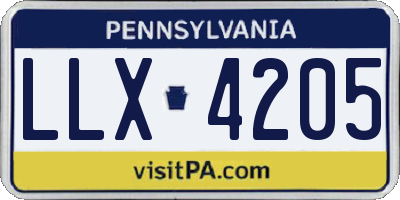 PA license plate LLX4205