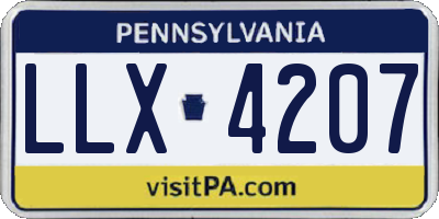PA license plate LLX4207