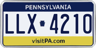 PA license plate LLX4210