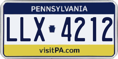 PA license plate LLX4212