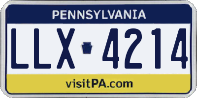 PA license plate LLX4214