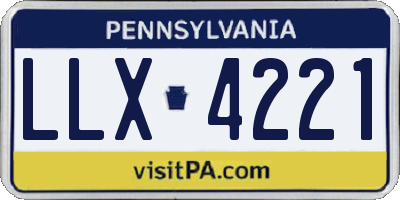 PA license plate LLX4221