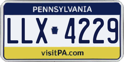 PA license plate LLX4229