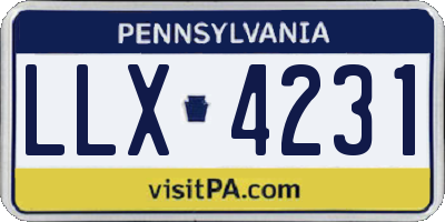 PA license plate LLX4231