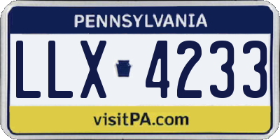 PA license plate LLX4233