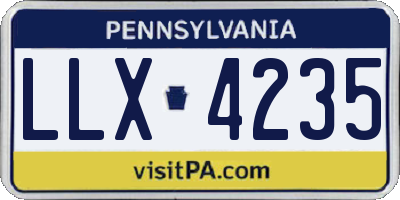 PA license plate LLX4235