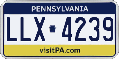 PA license plate LLX4239