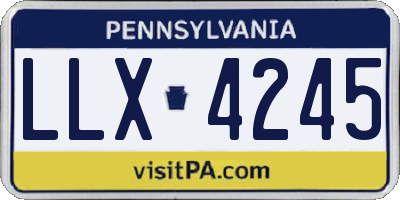 PA license plate LLX4245