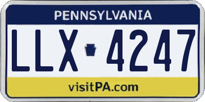 PA license plate LLX4247