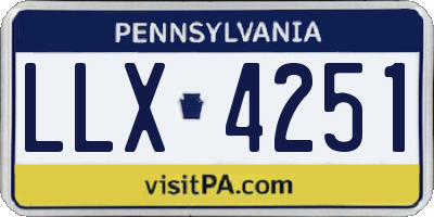 PA license plate LLX4251