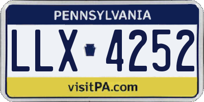 PA license plate LLX4252