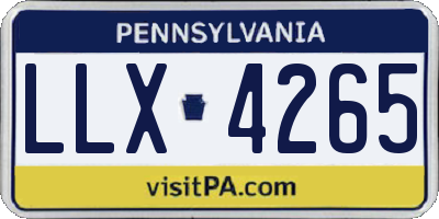 PA license plate LLX4265