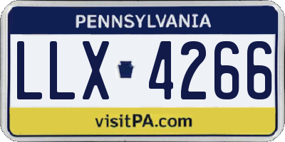 PA license plate LLX4266