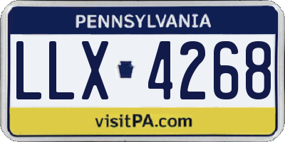 PA license plate LLX4268