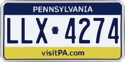PA license plate LLX4274