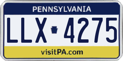 PA license plate LLX4275