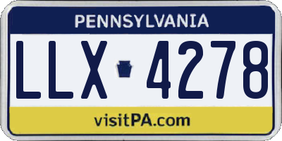 PA license plate LLX4278
