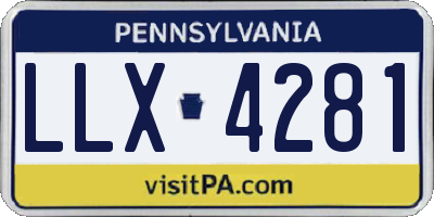 PA license plate LLX4281