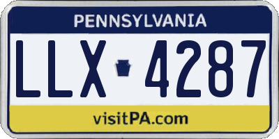 PA license plate LLX4287